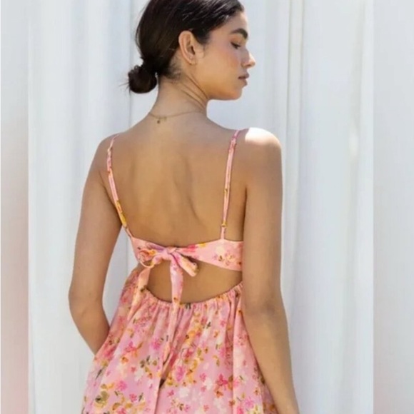 RESA Pink Ruffled Backless Sundress - Picture 3 of 8